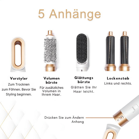 AirStyle 5in1 – Multifunktionaler Haarstyler für Volumen, Locken & Glanz