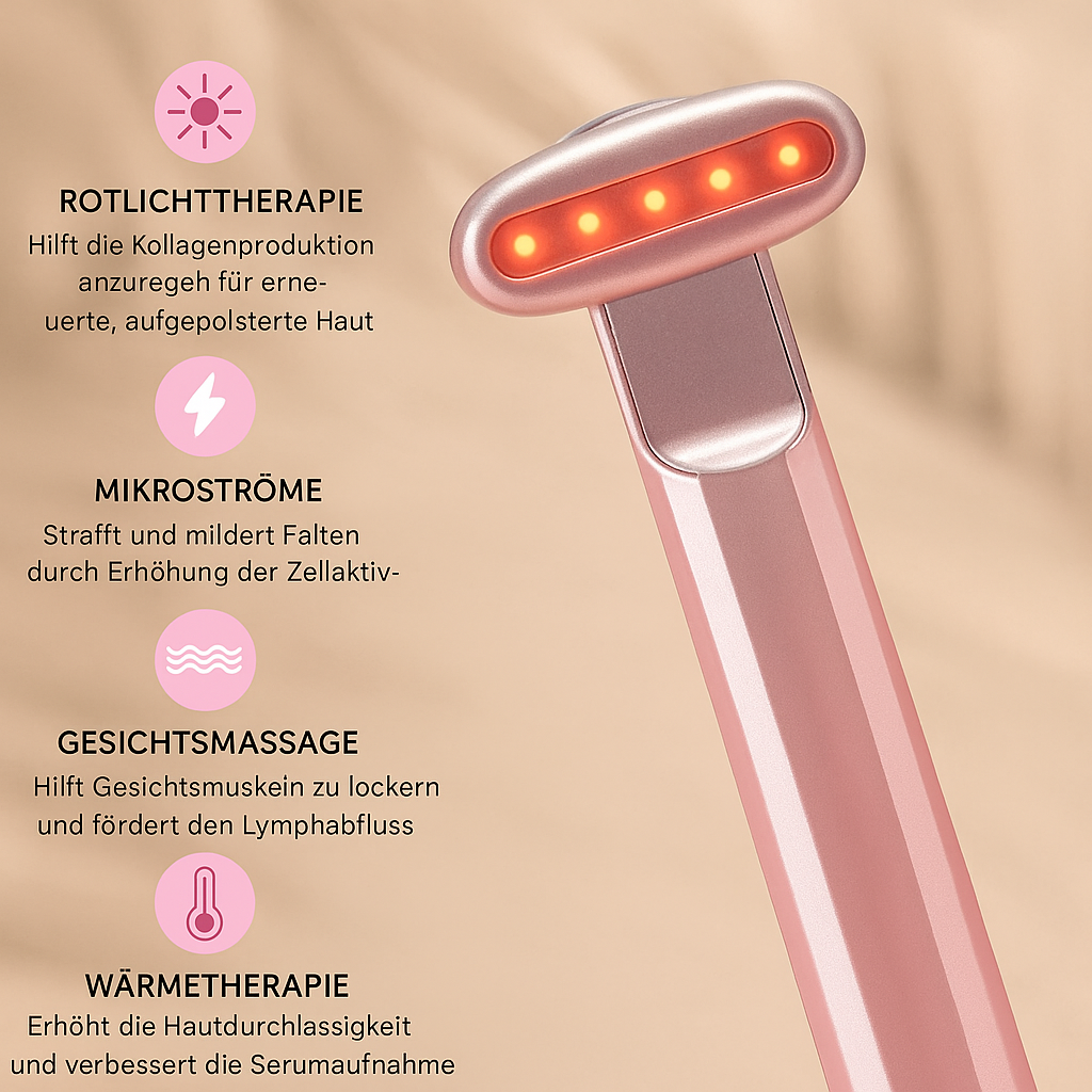 RedGlow Stick – Rotes LED-Lichtgerät gegen Falten & schlaffe Haut