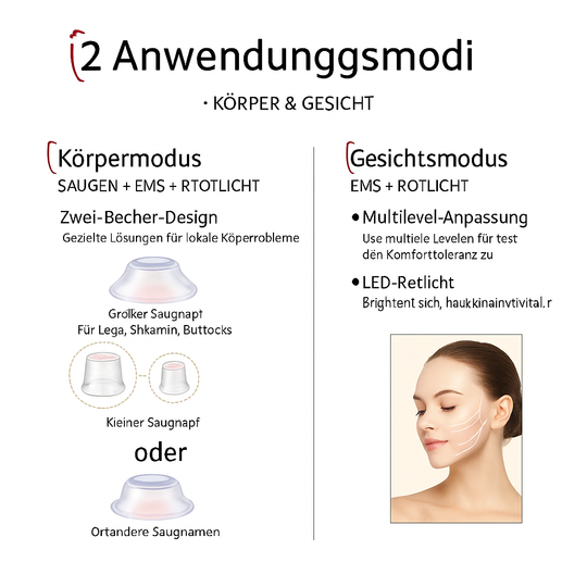 CelluGlow Pro – Vakuumgerät mit Rotlicht zur gezielten Cellulite-Reduktion