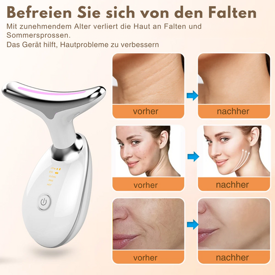 FaceGlow Gesichtsmassagegerät – Straffende Anti-Falten Pflege mit Lichttherapie