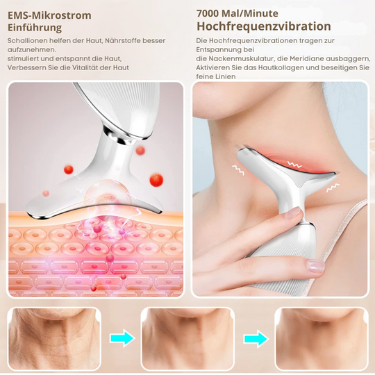 FaceGlow Gesichtsmassagegerät – Straffende Anti-Falten Pflege mit Lichttherapie