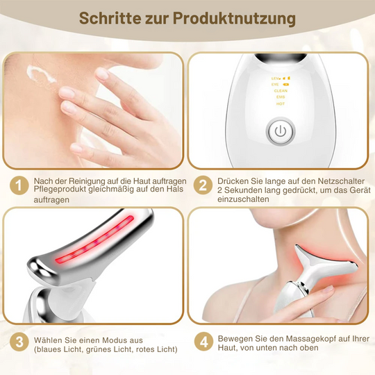 FaceGlow Gesichtsmassagegerät – Straffende Anti-Falten Pflege mit Lichttherapie
