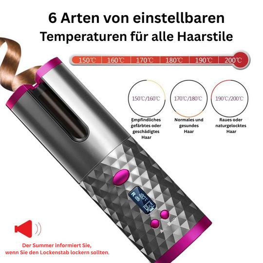 GlamCurls – Kabelloser automatischer Lockenstab für perfekte Wellen