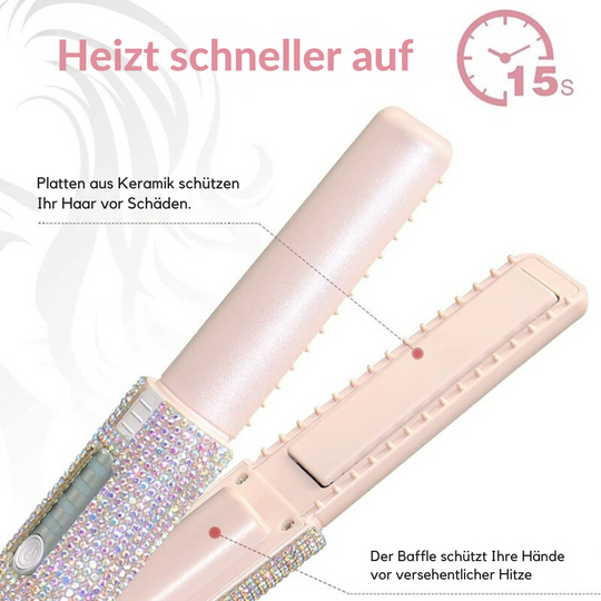 Glanz Styler – Kabelloses Glätteisen mit Glitzer für unterwegs