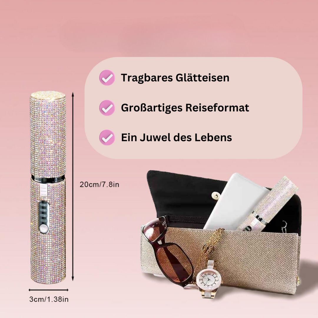 Glanz Styler – Kabelloses Glätteisen mit Glitzer für unterwegs