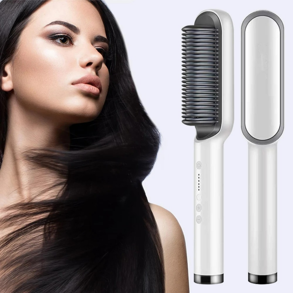 GlattFix Bürste – Elektrische Haarglätterbürste für schnelles Styling